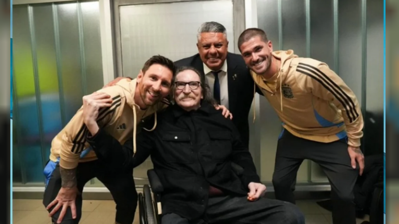 El encuentro de Charly García, Leo Messi, Rodrigo de Paul y "Chiqui" Tapia